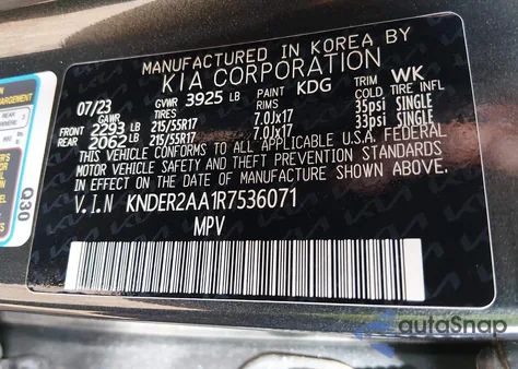 2024 Kia Seltos Ex z USA, uszkodzony, nr VIN KNDER2AA1R7536071